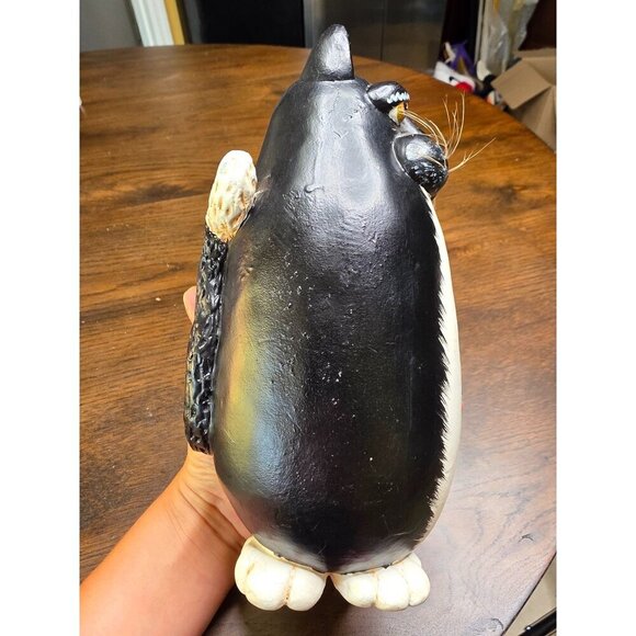 VTG Enesco Funny Bone Vicki Thomas Black Tuxedo Cat Figurine 1997 Fat Cat - Picture 8 of 16